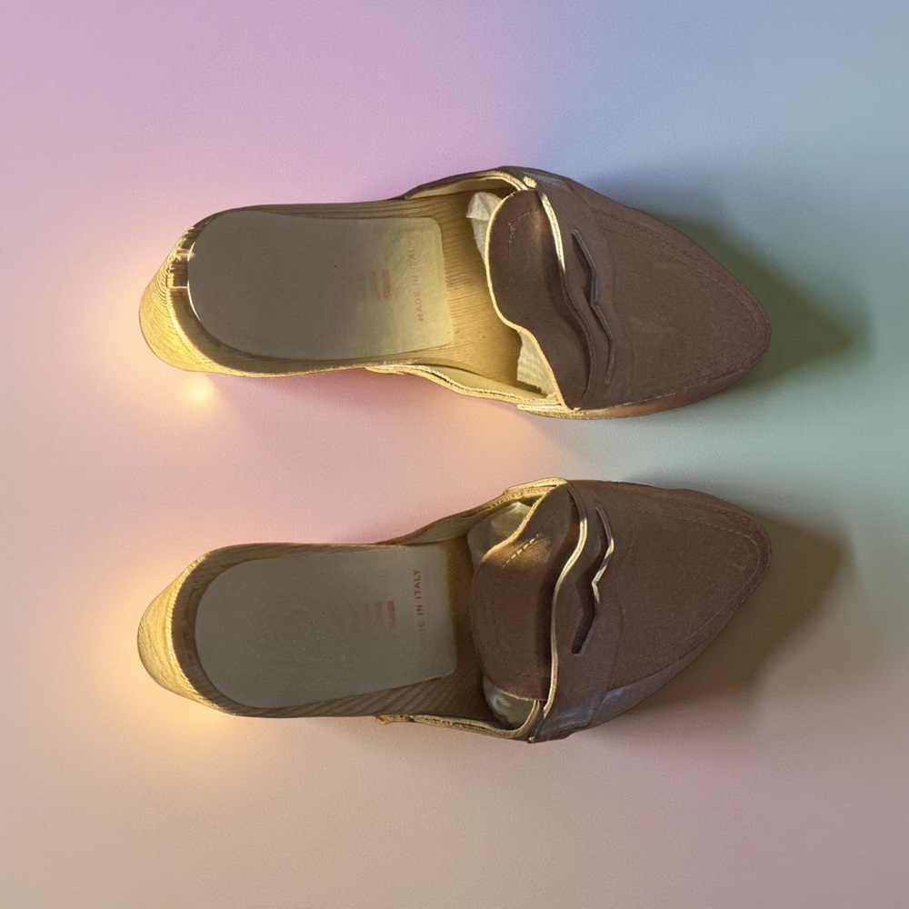 Miu Miu Leather Studded Clog Heels Size 7 (37) Ma… - image 4